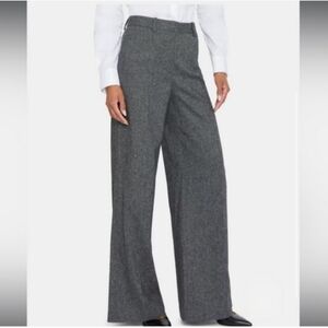 THEORY Terena P Wool Laine Wide Leg Grey Pants Size 4